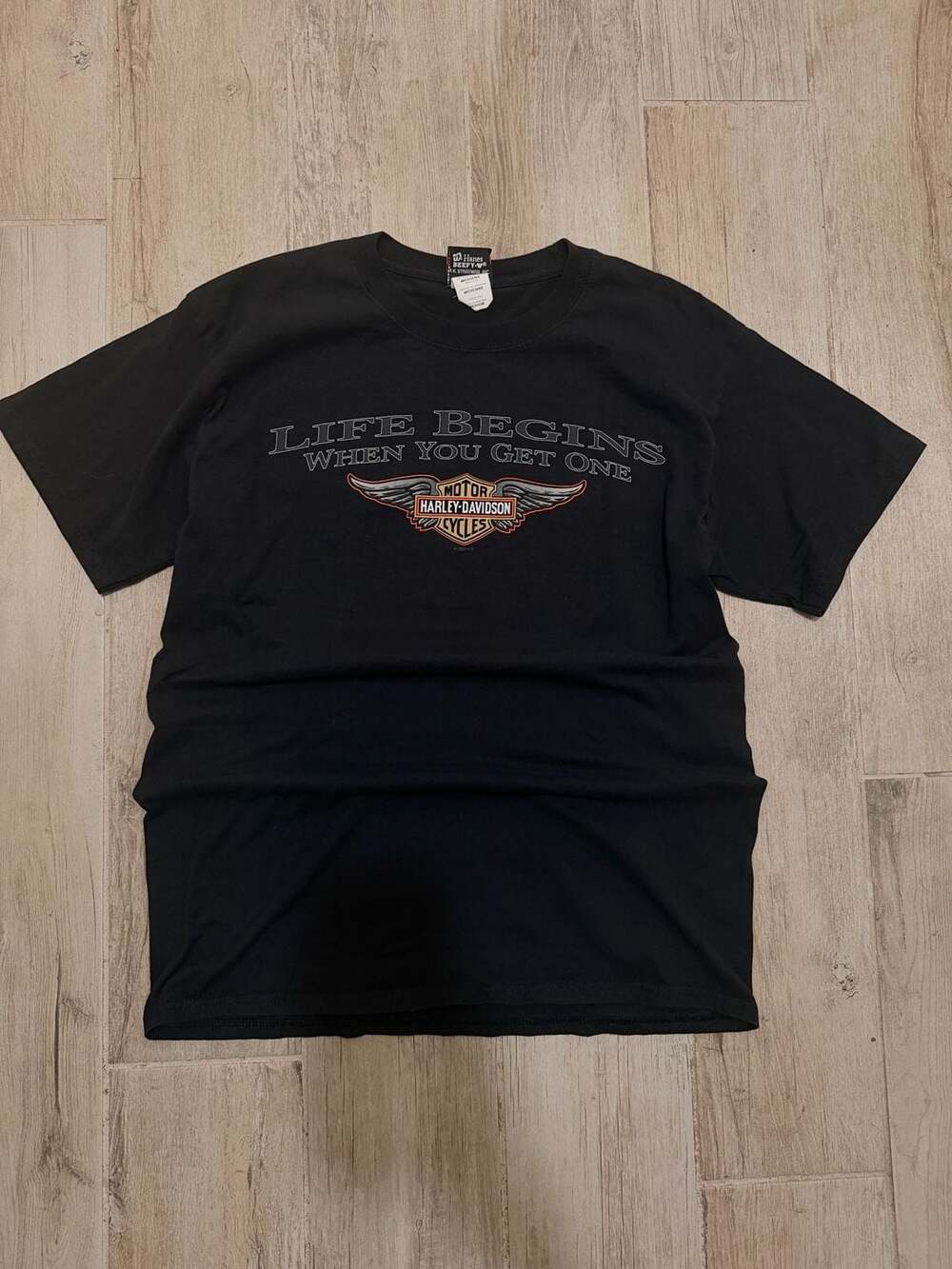 Vintage Harley-Davidson Life Begins When You Get One T-Shirt, Medium